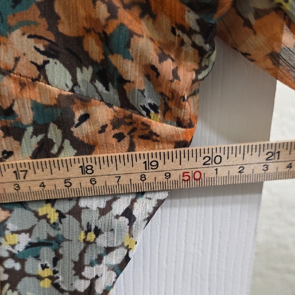 LC Lauren Conrad Autumn Floral Maxi Wrap Dress Size M - Picture 9 of 10